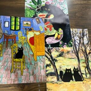 Colorful Cat Canvas Art Prints Set